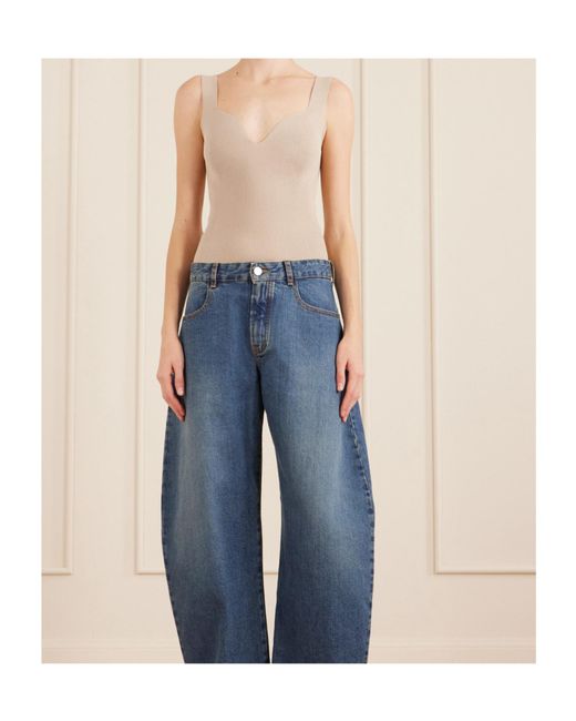 Alaïa Natural Ribbed Knit Bodysuit