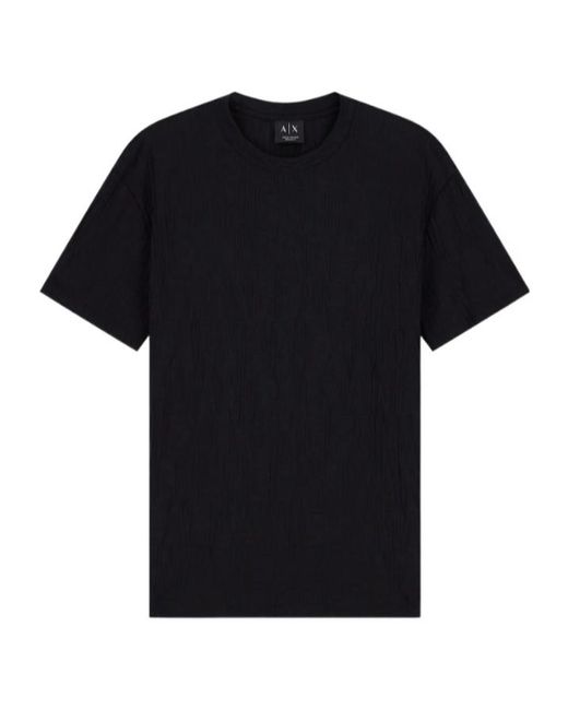 ARMANI EXCHANGE Black Short-Sleeved Crew-Neck T-Shirt for men