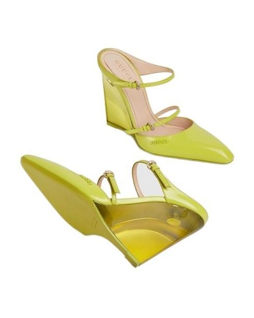 Gucci Yellow Wedge Mule