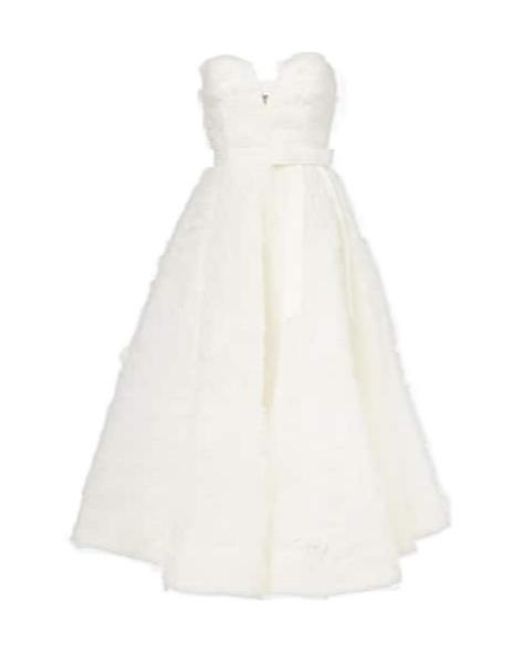 Rebecca Vallance White Bridal Willow Tulle Midi Dress