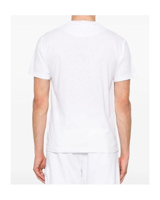 Stone Island White Logo Patch Crewneck T-Shirt for men
