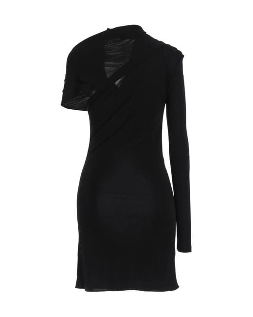 Saint Laurent Black Jersey Flared Dress