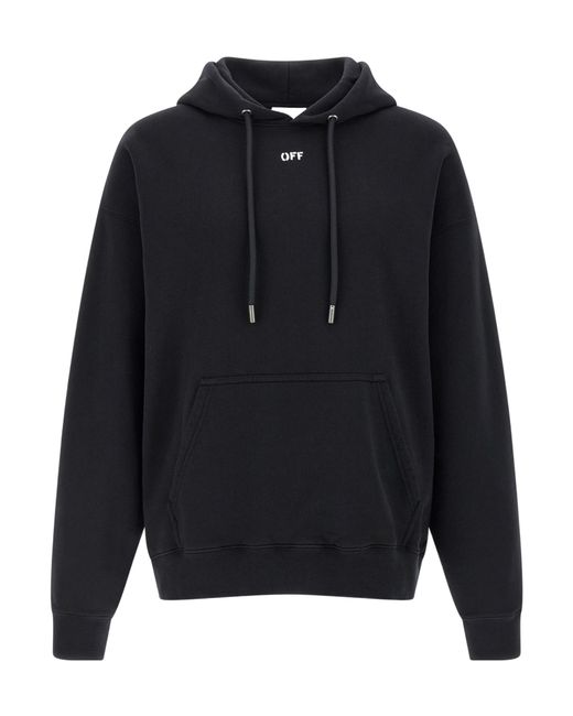 Off-White c/o Virgil Abloh Blue Logo Printed Drawstring Hoodie for men