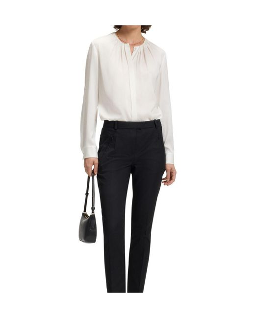 Boss White Longsleeve Blouse