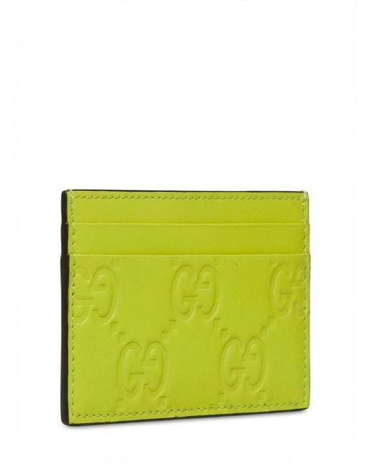 Gucci Yellow Gg Monogram Leather Cardholder for men