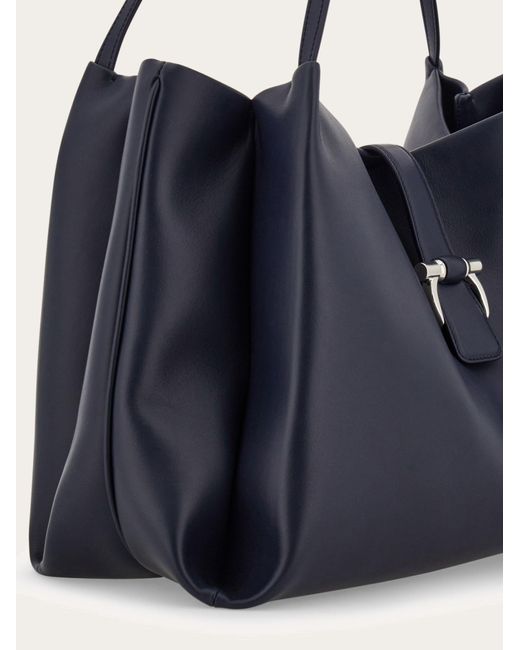 Ferragamo Blue Ferragamo Logo Printed Tote Bag