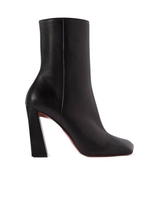 AMINA MUADDI Black Leather Ankle Boots