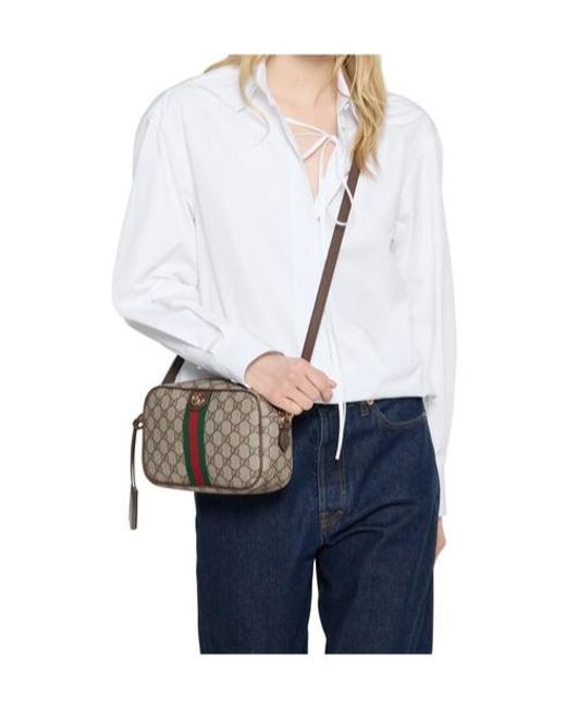 Gucci Brown Ophidia Small Camera Bag