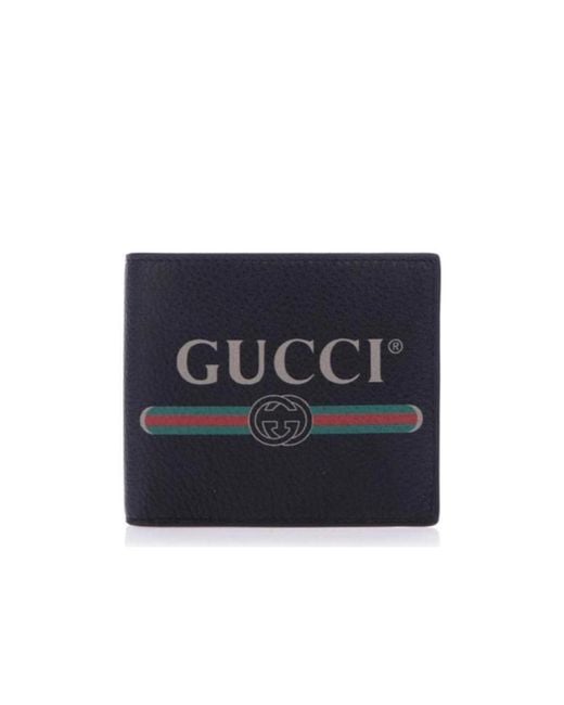 Gucci Blue Print Leather Coin Wallet for men
