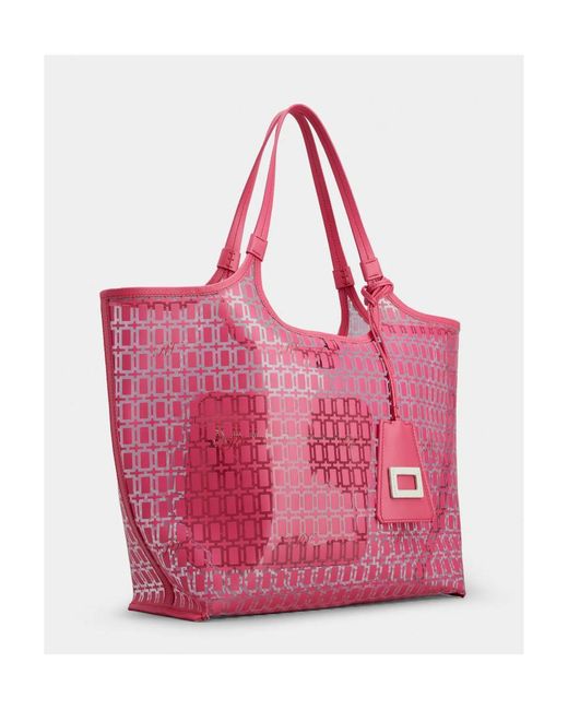Roger Vivier Pink Geometric-Printed Tote Bag