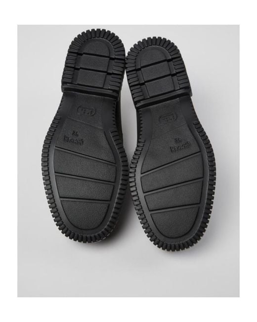 Camper Black Pix Leather Loafers for men