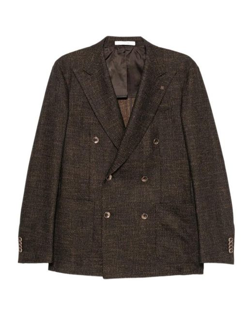 Tagliatore Brown Long-Sleeve Blazer for men