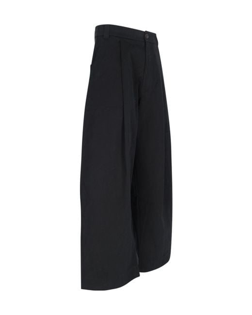 Studio Nicholson Blue Sorte High-Waisted Wide Leg Trousers for men