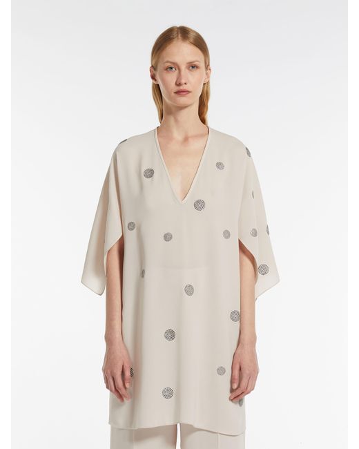 Max Mara Natural Deep V-Neck Blouse