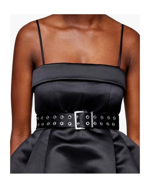 Ganni Black Belted Mini Dress