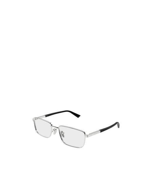 Gucci White Eyewear Rectangular Frame Glasses for men
