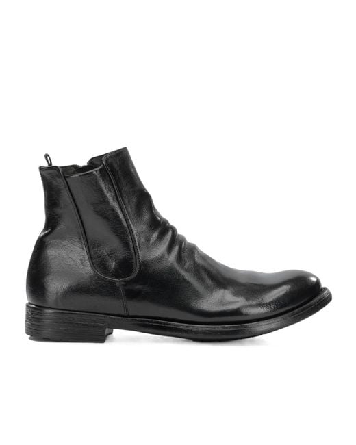 Officine Creative Black 'Hive 036' Ankle Boots With Zipper for men