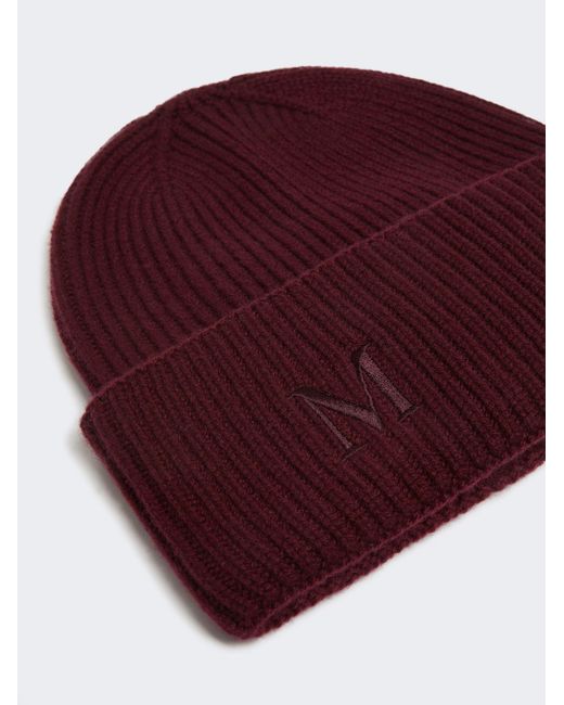 Max Mara Red Mmretina Ribbed Beanie