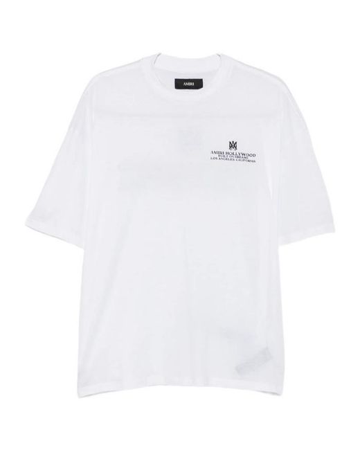 Amiri White Short Sleeve Crewneck T-Shirt for men
