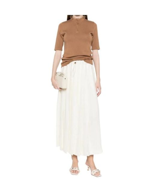 Fabiana Filippi Brown Ruffled Buttoned T-Shirt