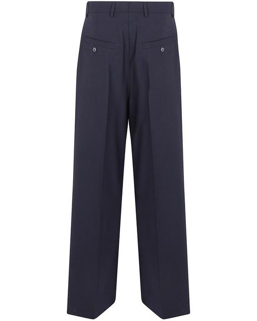 Rick Owens Blue Casual Trousers With Belt Loops