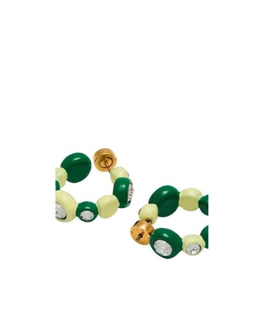 Marni Green Metal Hoop Earrings