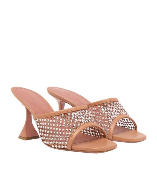 AMINA MUADDI Pink Lupita Crystal Sandals