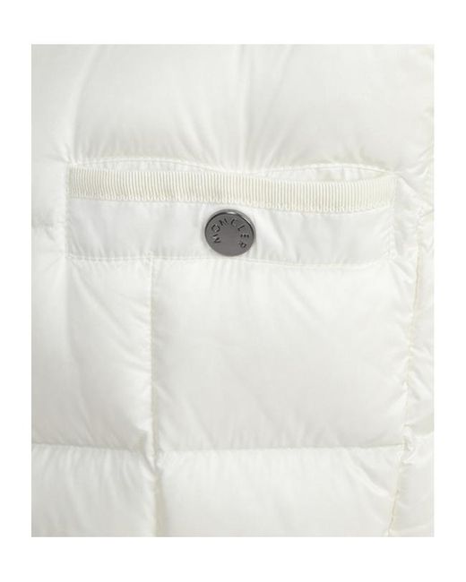 Moncler White Long-Sleeved Down Jacket