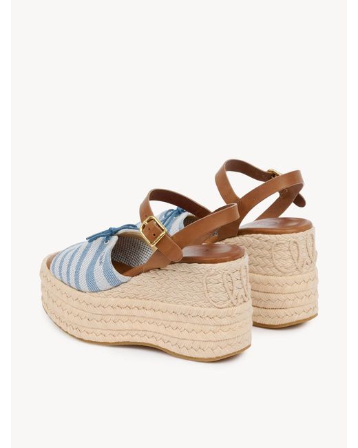 Chloé Metallic Isla Wedge Espadrille