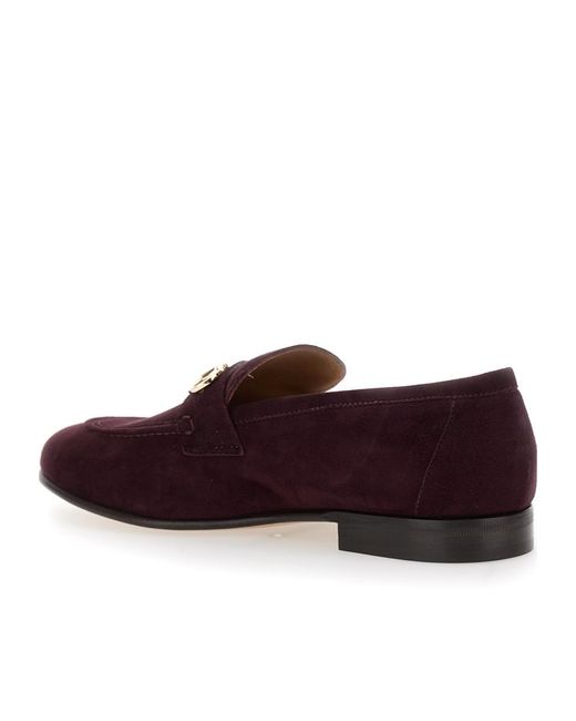 Ferragamo Purple Round Toe Loafers