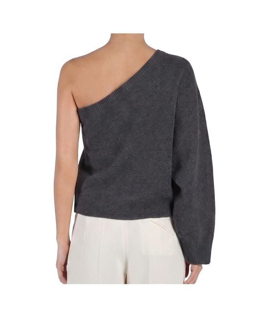 FEDERICA TOSI Blue One-Shoulder Top With Scarf Detail