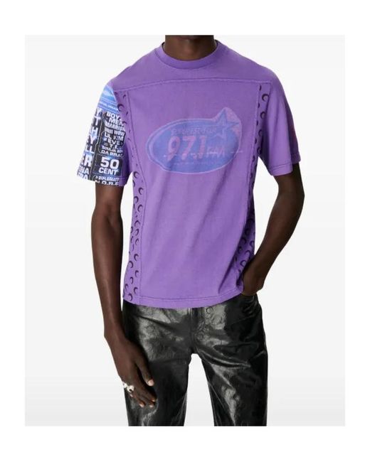 MARINE SERRE Purple Graphic Jersey T-Shirt for men