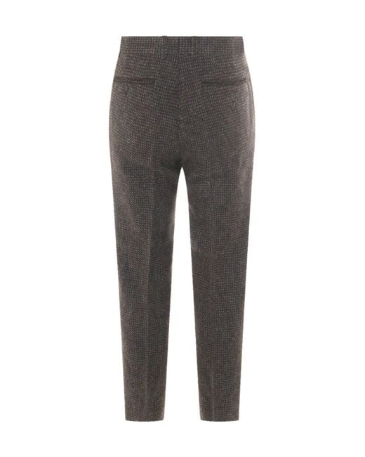 Auralee Gray Pleat Detailed Tweed Pants for men