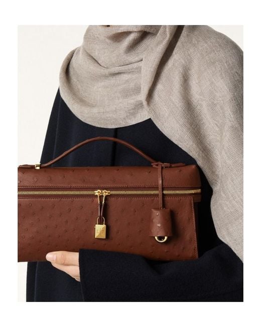 Loro Piana Brown Extra Clutch L29 Tote