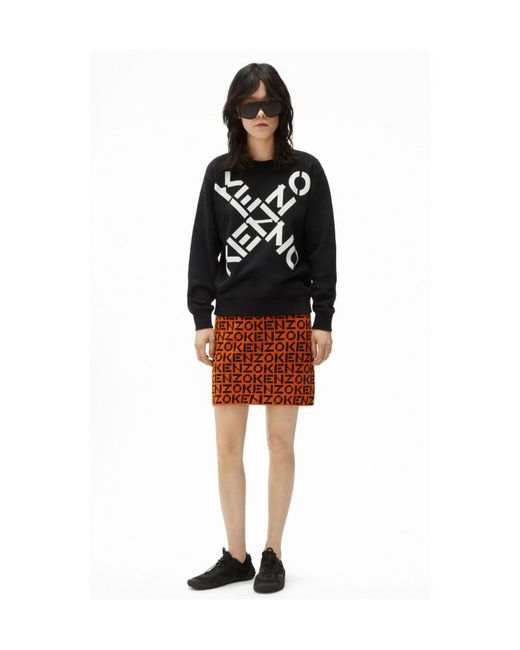 KENZO Blue Logo Printed Crewneck Sweatshirt