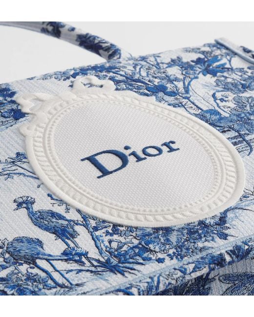 Dior Blue Iviera Medium Book Tote With Strap