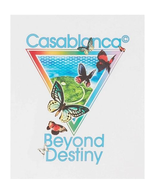 Casablanca White Tennis Club Beyond Destiny Short Sleeve T-Shirt for men