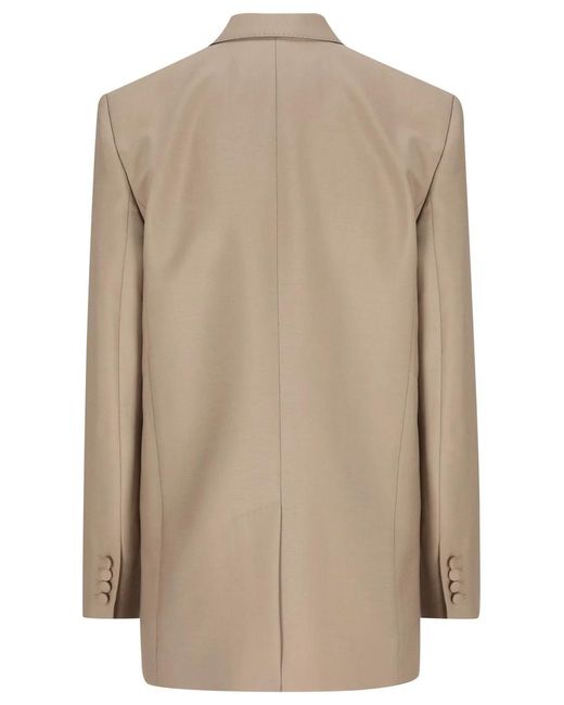 Valentino Natural Solid Double-Breasted Blazer