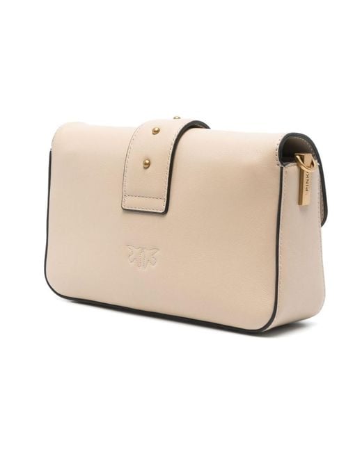 Pinko Natural Mini Love Birds-Detail Shoulder Bag