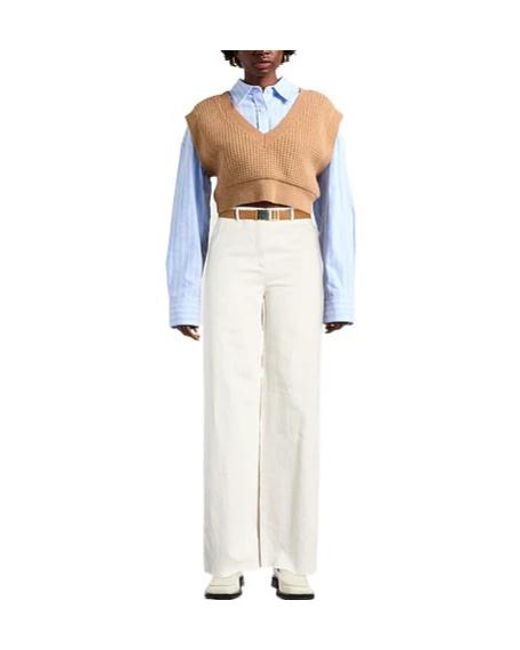 Max Mara White Wide-Leg Trousers