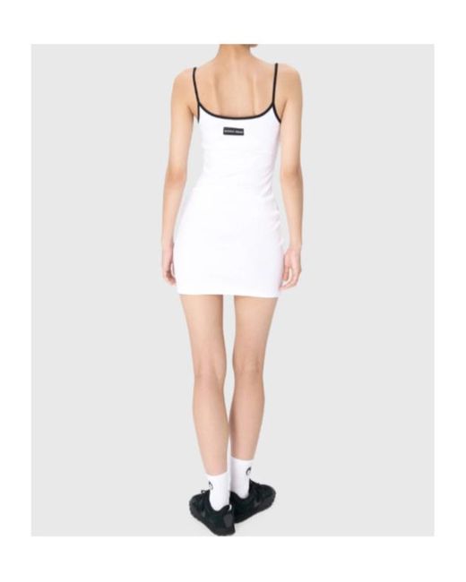 MARINE SERRE White Moon Logo Jersey Mini Dress