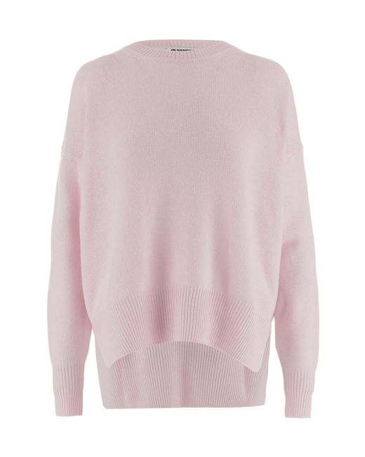 Jil Sander Pink Crew-Neck Long-Sleeve Sweater