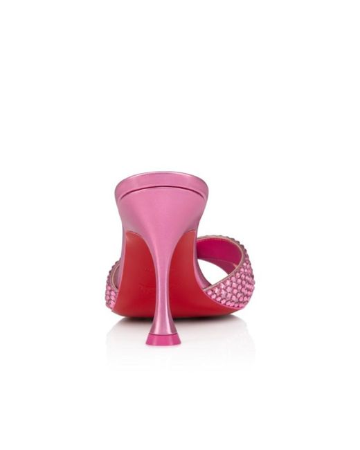 Christian Louboutin Pink Mariza Is Back Strass 85Mm Mules