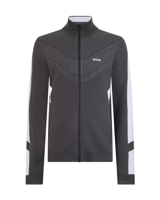 Boss Blue High-Neck Long-Sleeved Sweatshirt for men