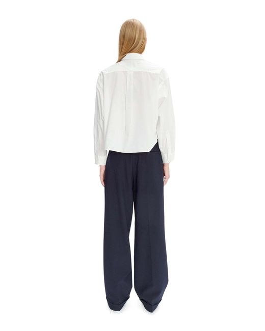 A.P.C. White Buttoned Long-Sleeved Shirt