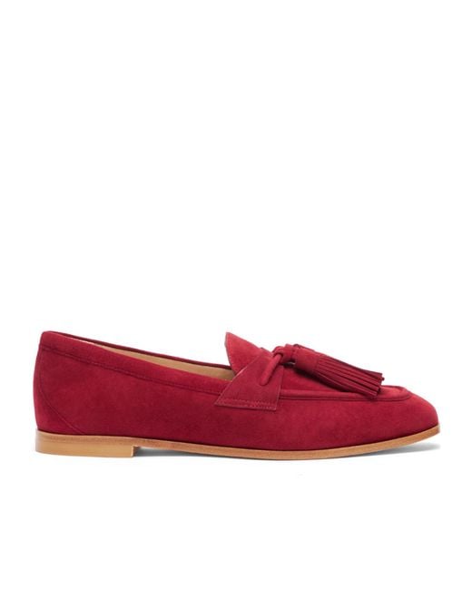 Stuart Weitzman Red Lindi Tassel Loafers