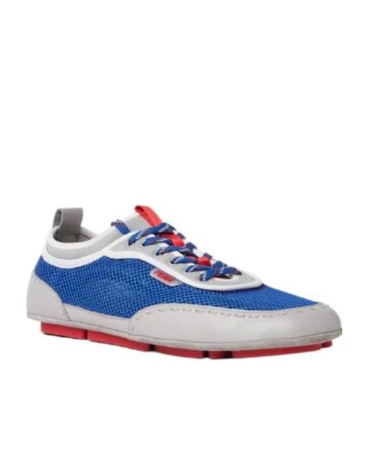 Fendi Blue Fit Lace-Up Trainers for men