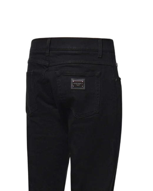 Dolce & Gabbana Black Casual Trousers With Belt Loops for men
