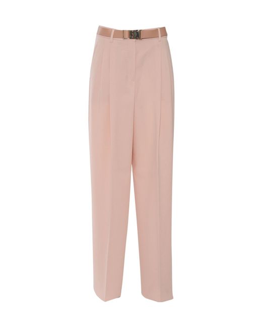 Max Mara Pink Studio Neottia Belted Wide Leg Trousers
