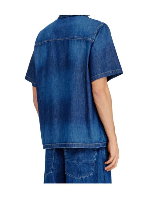DIESEL Blue D Nabil Short-Sleeve Denim Shirt for men
